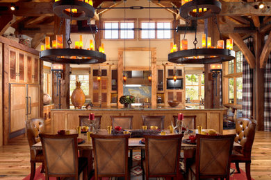 Mountain style dining room photo in Miami