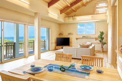 Photo of a beach style home design in Other.