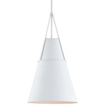 Hudson Valley Lighting - Hudson Valley Lighting Lange One Light Large Pendant, White - Warranty:  Manufacturer WarrLange One Light Larg WhiteUL: Suitable for damp locations Energy Star Qualified: n/a ADA Certified: n/a  *Number of Lights: Lamp: 1-*Wattage:75w E26 Medium Base bulb(s) *Bulb Included:No *Bulb Type:E26 Medium Base *Finish Type:White