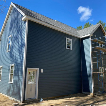 James Hardie cement board siding installation in Kingston, MA.