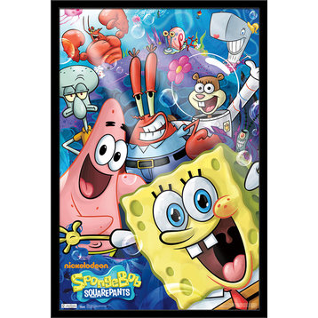 SpongeBob Joy Poster, Black Framed Version