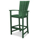 Polywood - Polywood Quattro Adirondack Bar Chair, Green - With curved arms and a contoured seat and back for comfort, the Quattro Adirondack Bar Chair is ideal for outdoor dining and entertaining. Constructed of durable POLYWOOD lumber available in a variety of attractive, fade-resistant colors, this all-weather bar chair will never require painting, staining, or waterproofing.