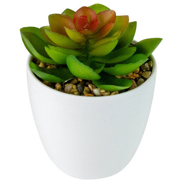 4" Mini White Potted Artificial Succulent Plant