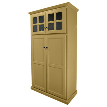 Traditional Pantry with Upper Cabinet Storage, Cupola Yellow