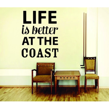 Decal, Wall Life Is Better At The Coast Quote, 20x30"