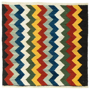 Persian Kilim Fars 3'5"x3'6" Hand Woven Oriental Rug