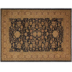 Bareens Designer Rugs - Boho Chic Ziegler Mistie Blue Tan Hand-Knotted Wool Rug - 10'5'' x 14'4'' - Enhance the ambiance of your home with this magnificent Persian-influenced Turkish hand-knotted rug made by skilled artisans capable of creating the most exceptional vegetable dyes and hand-spun wool. This exquisite handmade rug is a one-of-a-kind Peshawar Kafkaz, otherwise identified as Chobi, Chobi Peshawar, Oushak, or Ziegler rug. These handmade rugs are crafted in Pakistan utilizing superior-quality wool imported from Australia, New Zealand, and Korea in two types of weaves: the Persian weave and the Mori weave. This rug is meticulously crafted by hand using the finest natural vegetable dyes extracted from local plants. The artisans use a blend of hand-spun local and fine merino wool, resulting in a rug with a compelling texture, higher lanolin content, and longer staple. The artisans occasionally incorporate natural or artificial silk into the pile to enhance specific motifs. The finished product is an awe-inspiring execution of flawless design and an understated palette that exudes elegance.