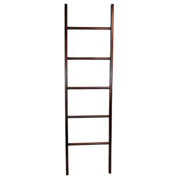 Classic teak wood ladder rack, 60"h X 19"w