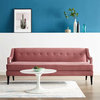 Modern Contemporary Urban Living Tufted Sofa, Velvet Rose Red