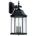 Capital Lighting - Capital Lighting 9838BK Main Street - 25.5" 3 Light Outdoor Wall Mount - Shade Included: TRUE  Room: OutdoorMain Street 25.5" Three Light Outdoor Wall Lantern Black Antique Glass *UL: Suitable for wet locations*Energy Star Qualified: n/a  *ADA Certified: n/a  *Number of Lights: Lamp: 3-*Wattage:60w Candelabra bulb(s) *Bulb Included:No *Bulb Type:Candelabra *Finish Type:Black