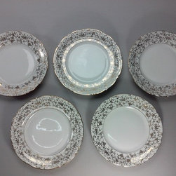 lote de cinco platos llanos de cer&aacute;mica alemana. Konigporzellan - Dinner Plates