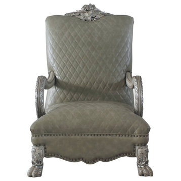 Acme Dresden Accent Chair With Vintage Bone White And Pu 58172