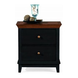 American Drew 181-420BC Drawer Night Stand - Black w/ Cherry Top Sterling Pointe - Nightstands And Bedside Tables
