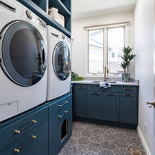 Mudroom with cat litter box