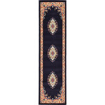 Unique Loom - Unique Loom Navy Blue Washington Reza 2' 2 x 8' 2 Runner Rug - The gorgeous colors and classic medallion motifs of the Reza Collection will make a rug from this collection the centerpiece of any home. The vintage look of this rug recalls ancient Persian designs and the distinction of those storied styles. Give your home a distinguished look with this Reza Collection rug.