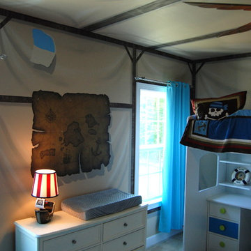 Treasure Island Pirate Mural Themed boys bedroom by MuralArt.com