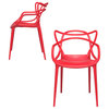 Masters Entangled Chair, Modern, Stackable, Set of 2, Red