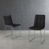 Leandro Set of 2 Dining Chair, Pu Leather, Black