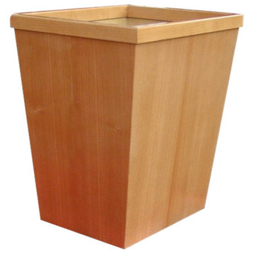 Wooden Wastebasket in American Cherry, Small Size 13 Quarts