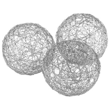 Guita Silver Wire Spheres/4"D, Box Of 3