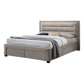 Pippa Upholstered Bed Frame, Double, Champagne