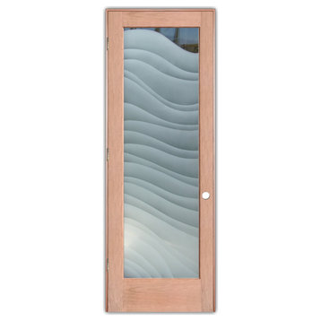 Interior Prehung Door or Interior Slab Door - Dreamy Waves - Cherry - 30" x...