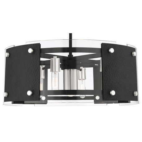 Livex Lighting 45995 Barcelona 7 Light 27"W Drum Chandelier - Black with