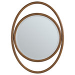 James Martin Furniture - Esca 28" Mirror, Mid-Century Walnut - Discover the Esca oval mirror: a unique piece which features a graceful oval frame in a rich Mid-Century Walnut finish. Offering a Mother Nature-inspired ambiance, Esca brings a feeling of organic sophistication to your room. At its heart lies a beautifully beveled edge round mirror, creating a stunning interplay of shapes that draws the eye and enhances the sense of space.