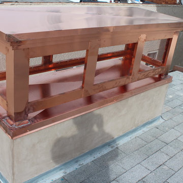 Manhattan Beach Copper Gutters,, Beam Caps, Chimney Shroud (No Chimney inside)