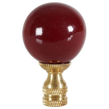 Ox Blood Porcelain Ball Table Lamp Finial 2.5"