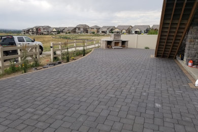 Large Paver Patio with Fireplace