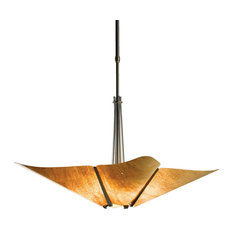 Smoke Kirigami 4-Light Pendant, Long, Shade: Cork