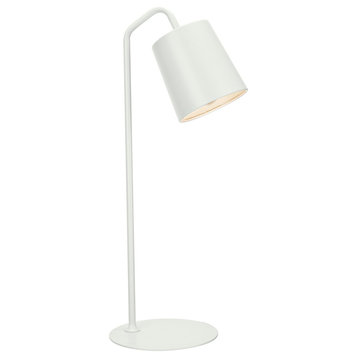 40100-1, 23" High Modern Metal Desk Lamp, Milky White Finish