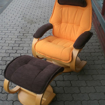 Stressless Sessel & Hocker, bezogen mit Alcantara