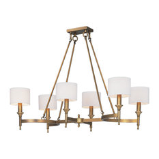 Fairmont 6-Light Chandelier, Natural Aged Brass