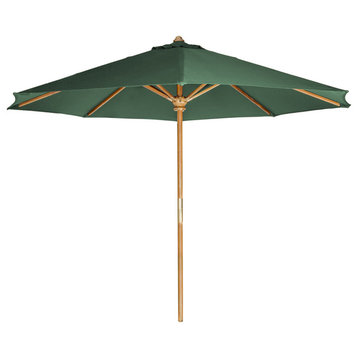 Teak Market Table Umbrella, Green