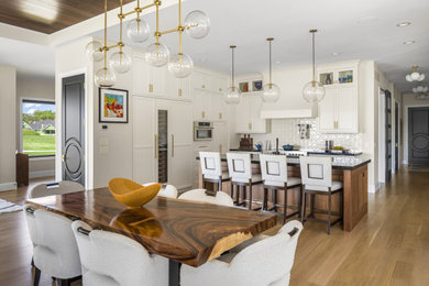 Inspiration for a transitional dining room remodel in Other