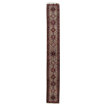 Consigned, Persian Rug, 2'x15', Handmade Wool Karaja