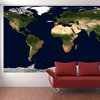 Physical Earth Satellite Image Map Wall Decal, Peel and Stick, 1-Panel, 84"x42"