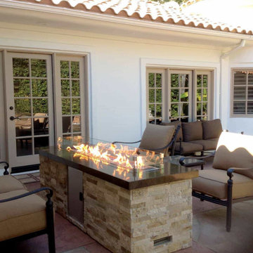 Outdoor Linear Fire Table – Custom with Stack Stone