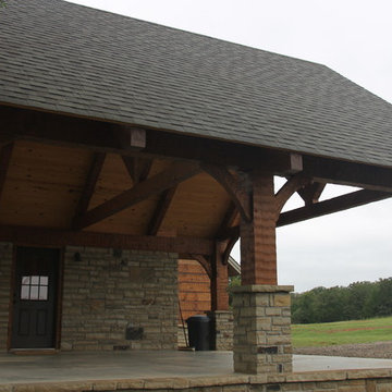 Hand hewn timberframe carport