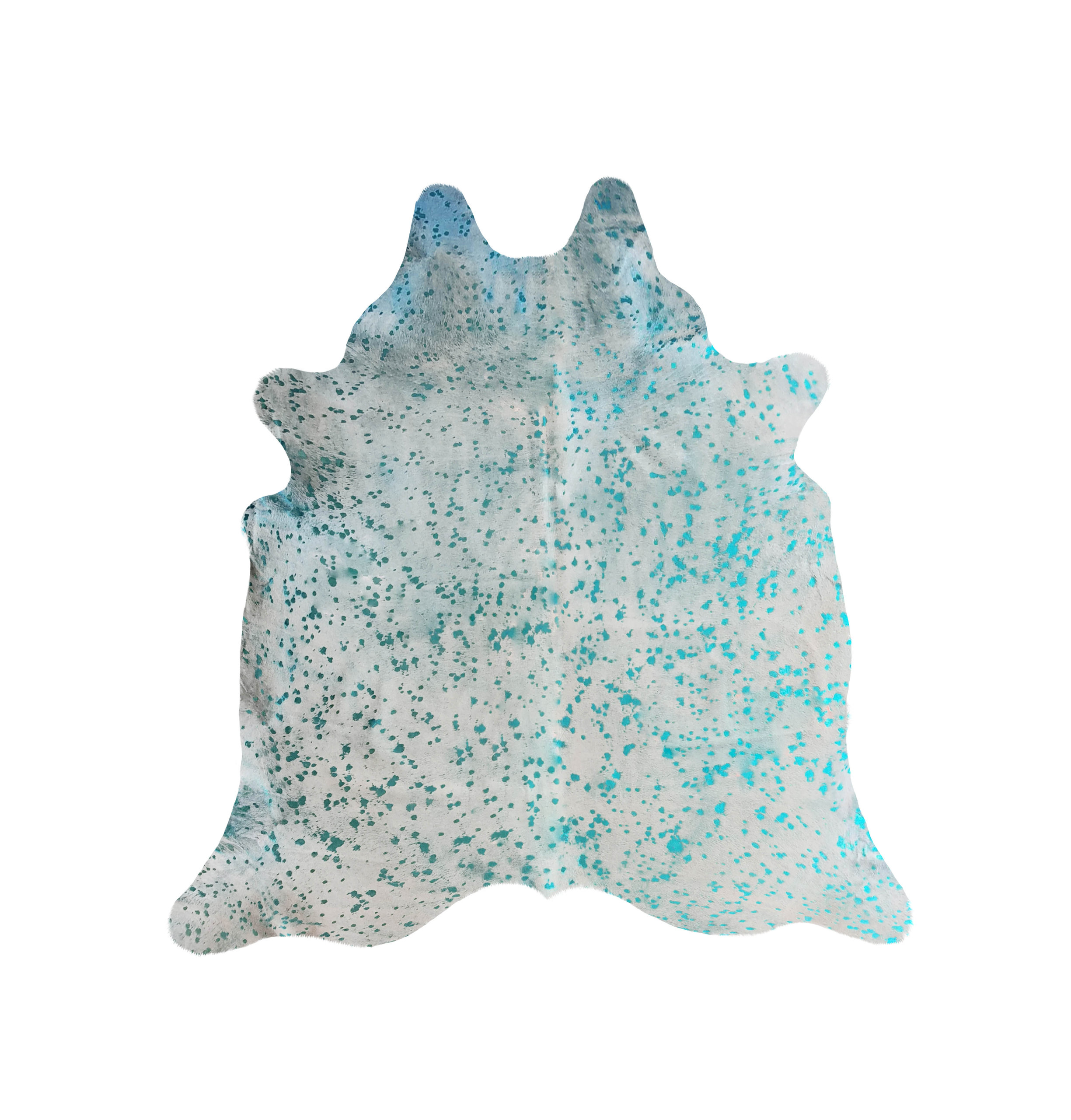 Brazilian Cowhide Rug Turquoise on Off White - Contemporary - Novelty ...