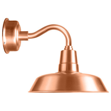 14" Oldage LED Wall Light With Chic Arm, Solid Copper