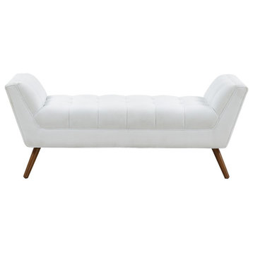 Paisley Tufted Bench White