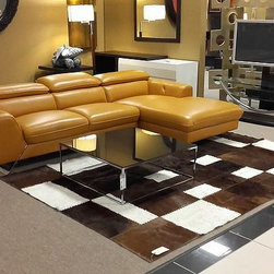 Custom Cowhide Patchwork Rug / Genuine Hair-on-Hide / Hand Stitched in Europe - Area Rugs