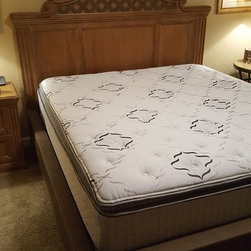 oak and leather bed frame - Bed Frames