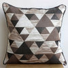 Brown Jacquard Weave 14"x14" Optic Japanese Pillows Cover, Brown Origami