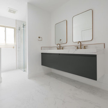 modern white bathroom remodel