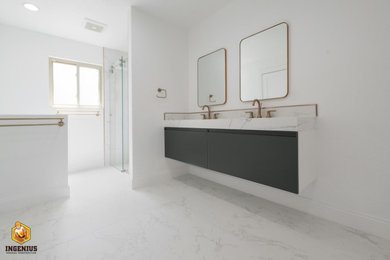 modern white bathroom remodel