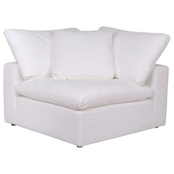 44.5 Inch Corner Chair Livesmart Fabric White White Scandinavian